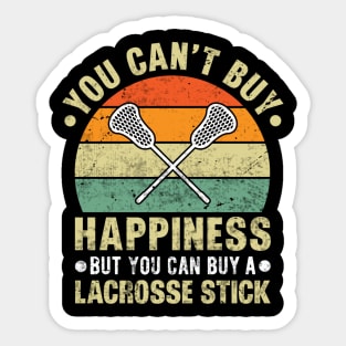 Funny Lacrosse Player You Cant Buy Happiness Sticker